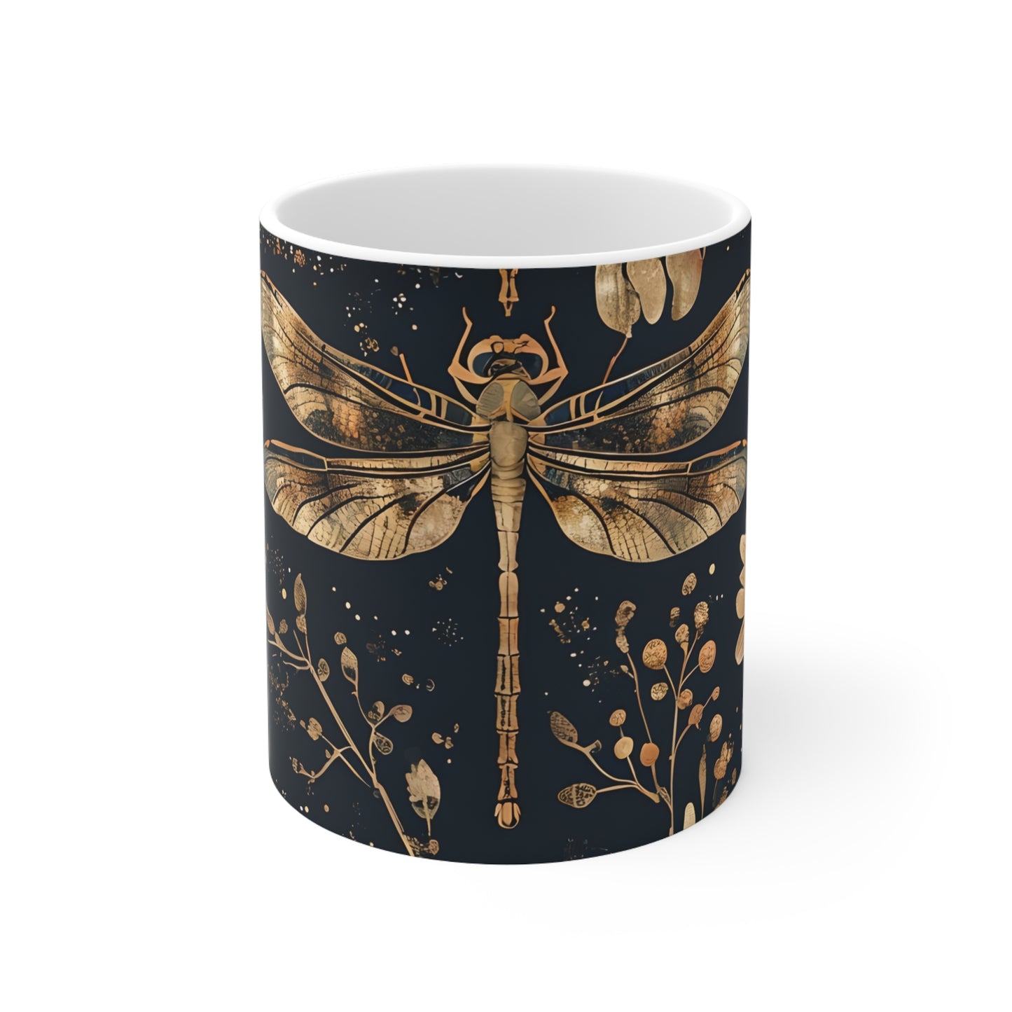 Lily Dragonfly Ceramic Mug, Coffee Cup
