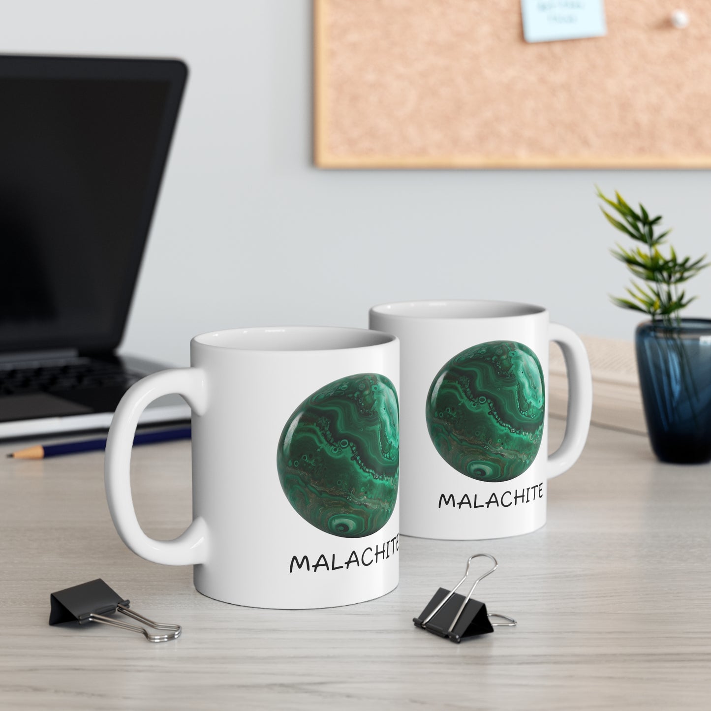 Mal's Malachite Crystal Collection Ceramic Mug, Coffee Cup