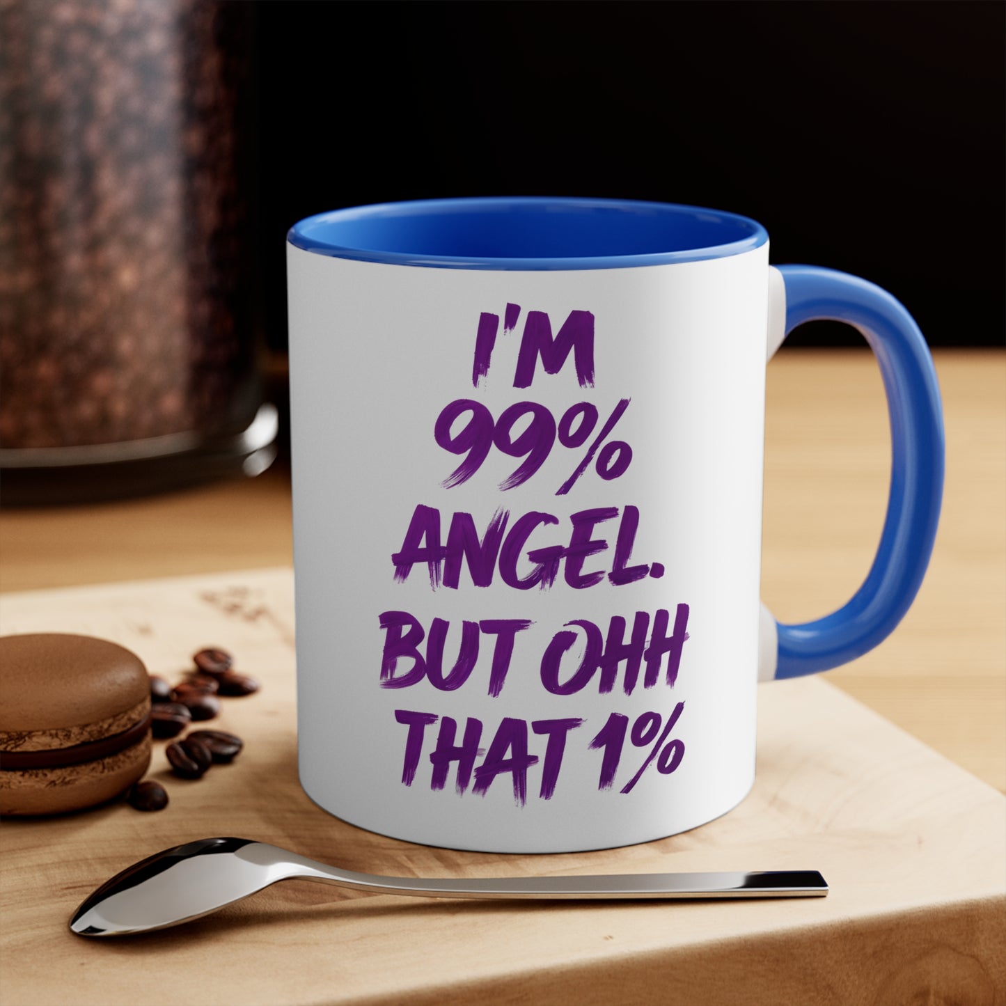 99% Angel Accent Ceramic Mug, Coffee Cup