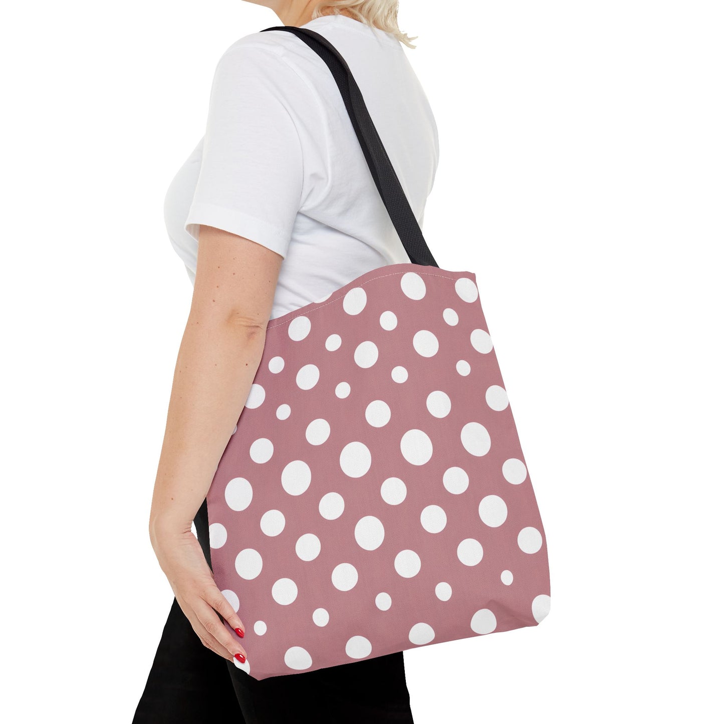 Chic Pink Polka Dot Tote Bag