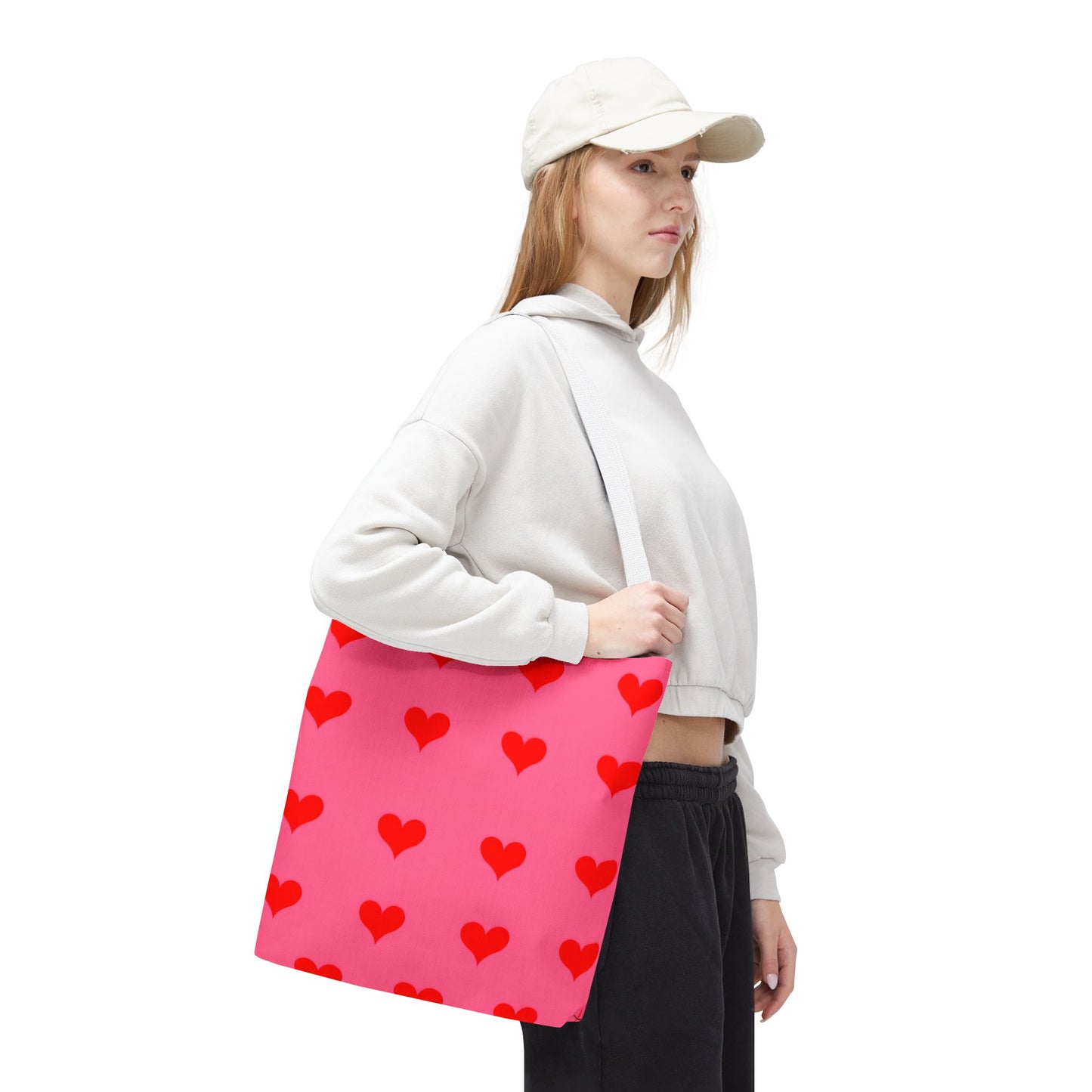 Paisley's Pink & Red Heart Tote Bag