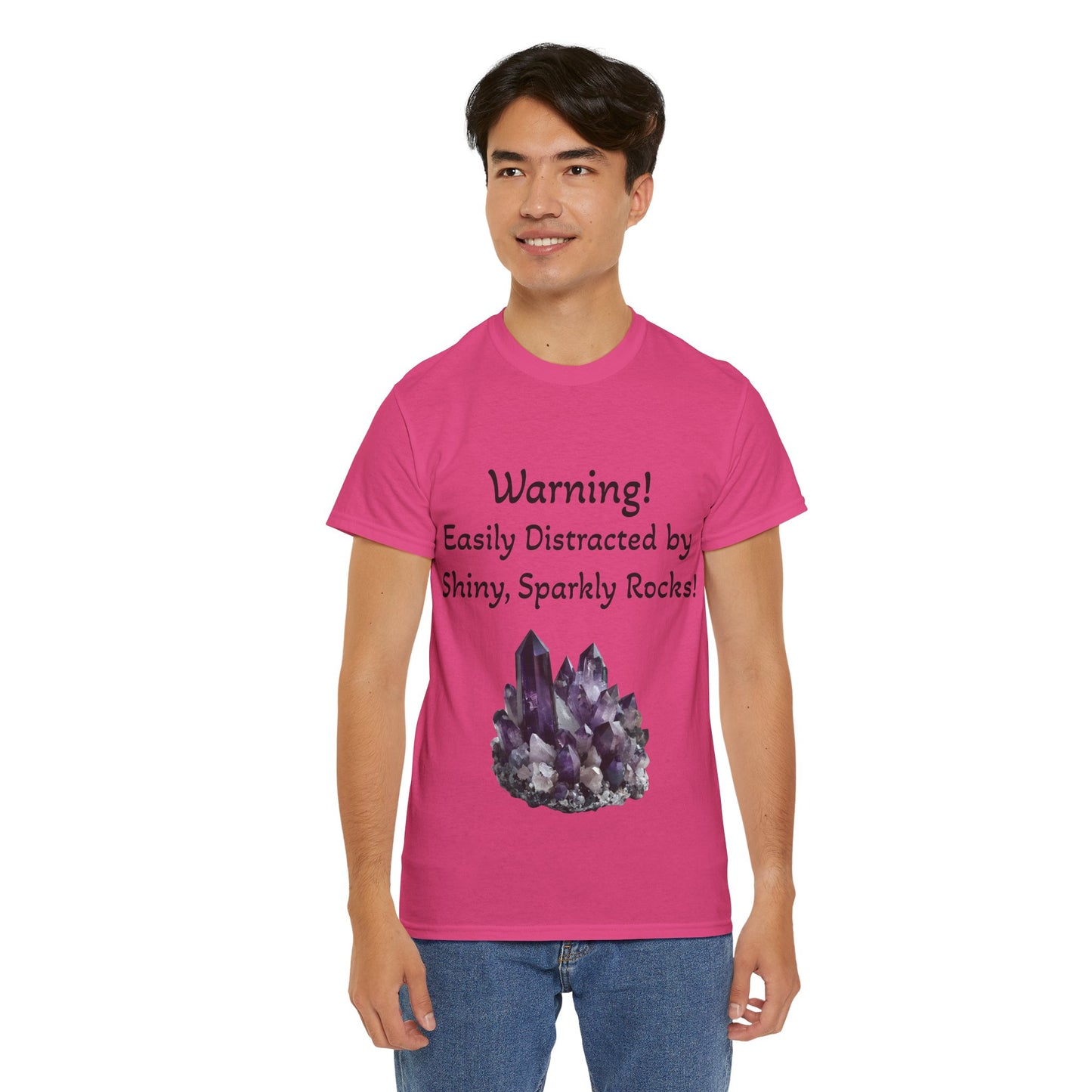 Waylon's "Warning! Easily Distracted by Shiny, Sparkly Rocks!" Adult Shirt