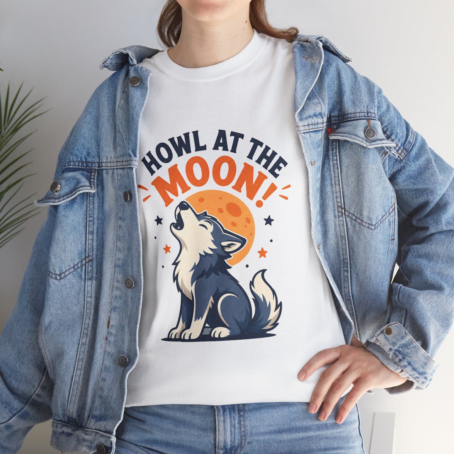 Howl at the Moon Wolf Adult Shirt