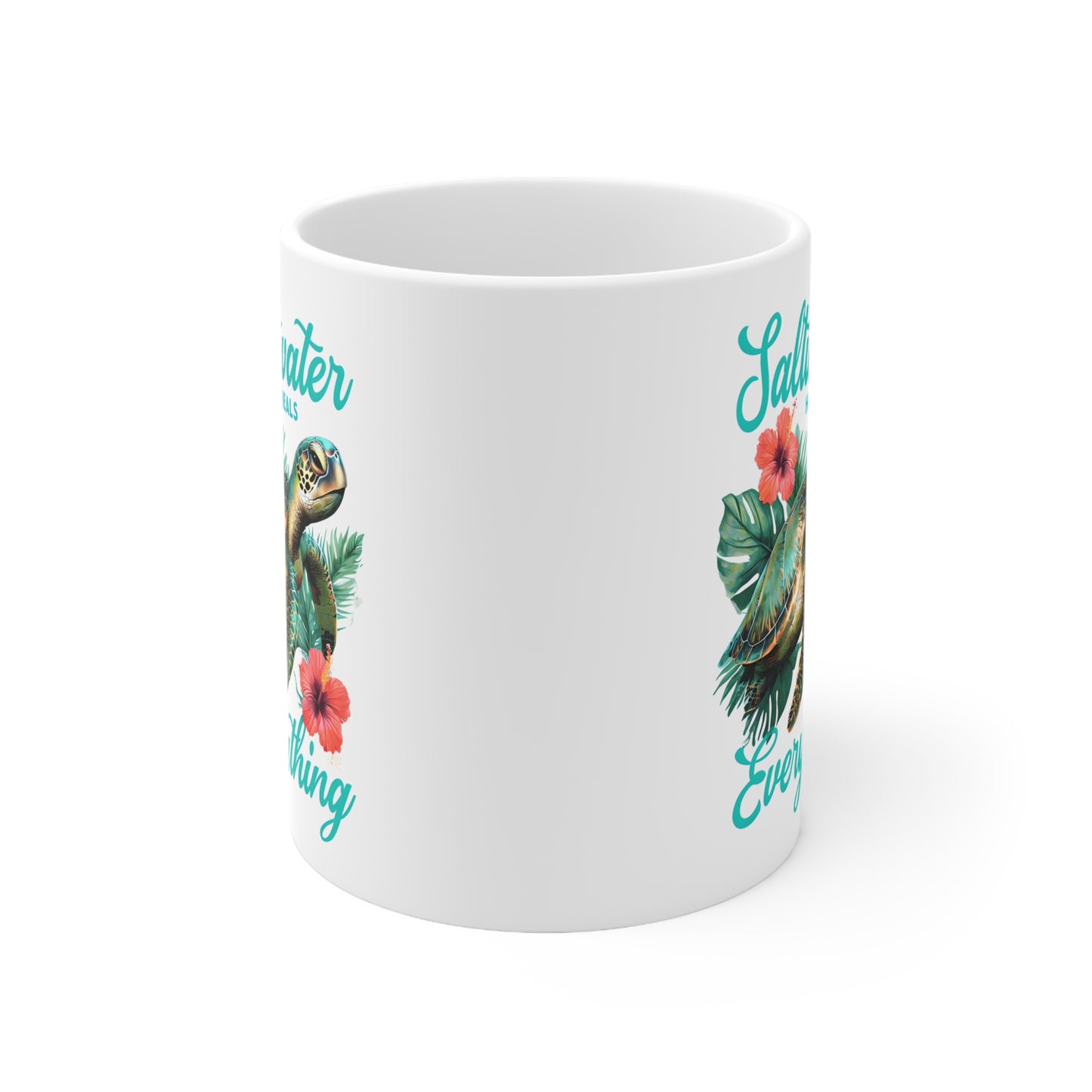 Sara's Saltwater Heals Everything Ceramic Mug, Coffee Cup