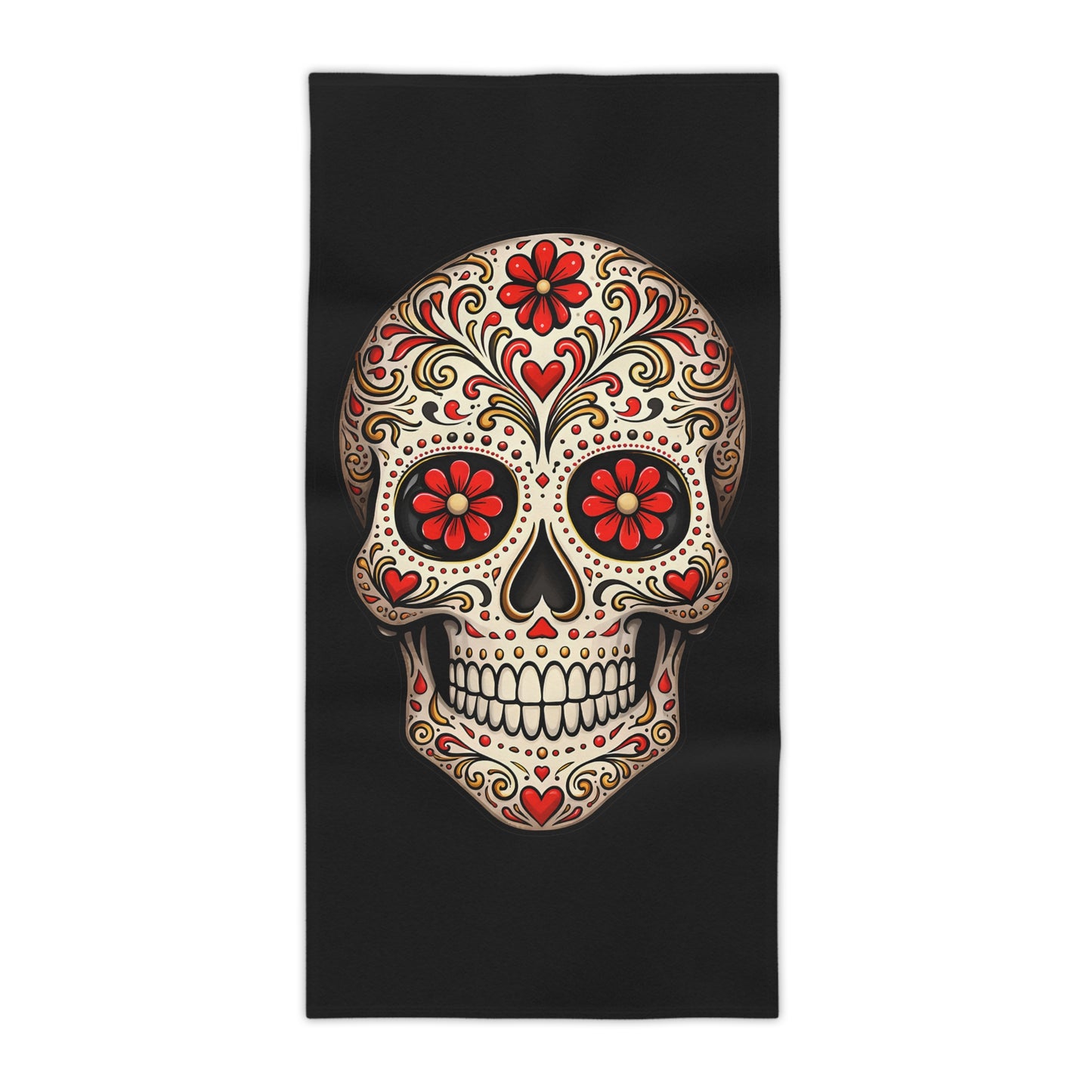 Riley's Red Sugar Skull Beach Towel