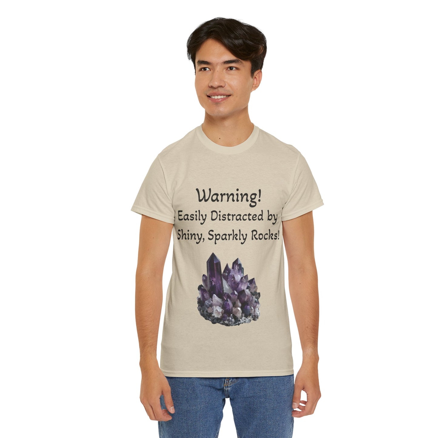 Waylon's "Warning! Easily Distracted by Shiny, Sparkly Rocks!" Adult Shirt