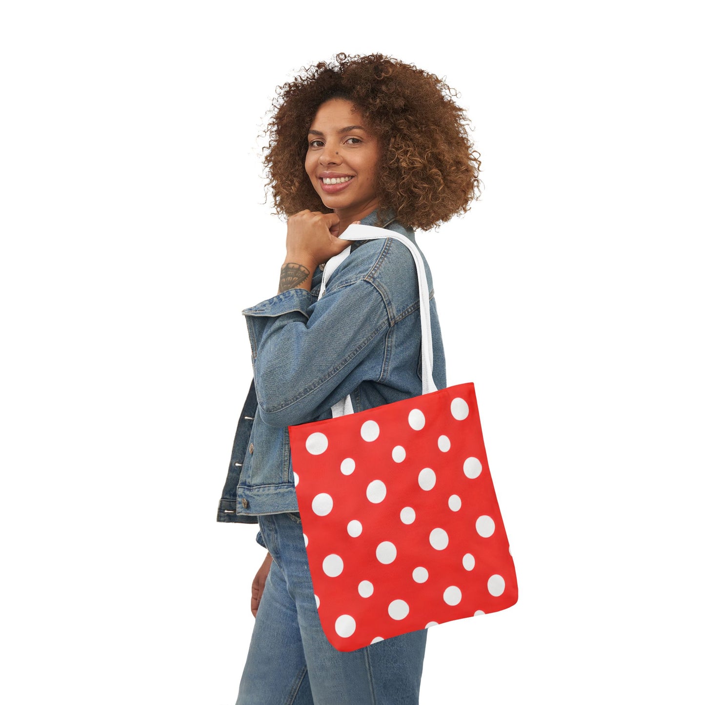 Reba's Red Polka Dot Canvas Tote Bag