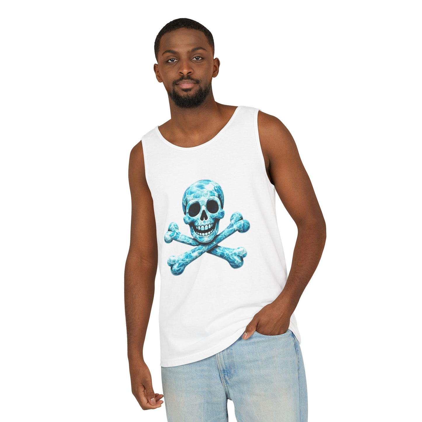 Barnie's Blue Skull & Crossbones Tank Shirt