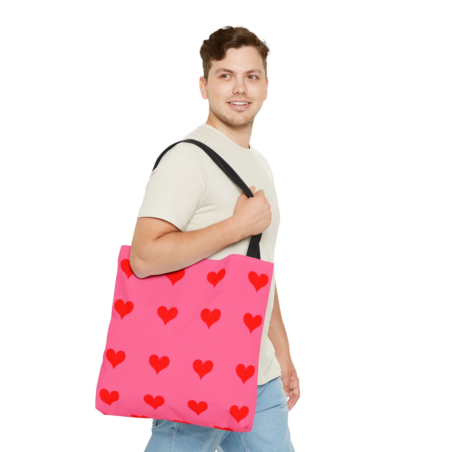 Paisley's Pink & Red Heart Tote Bag