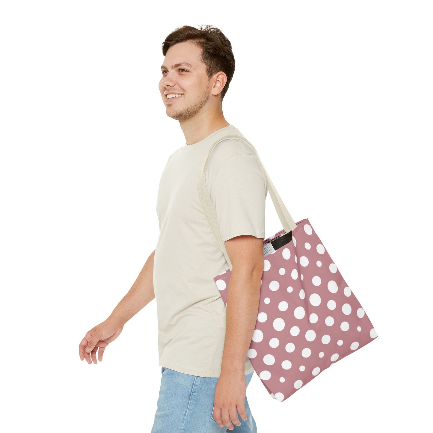 Chic Pink Polka Dot Tote Bag