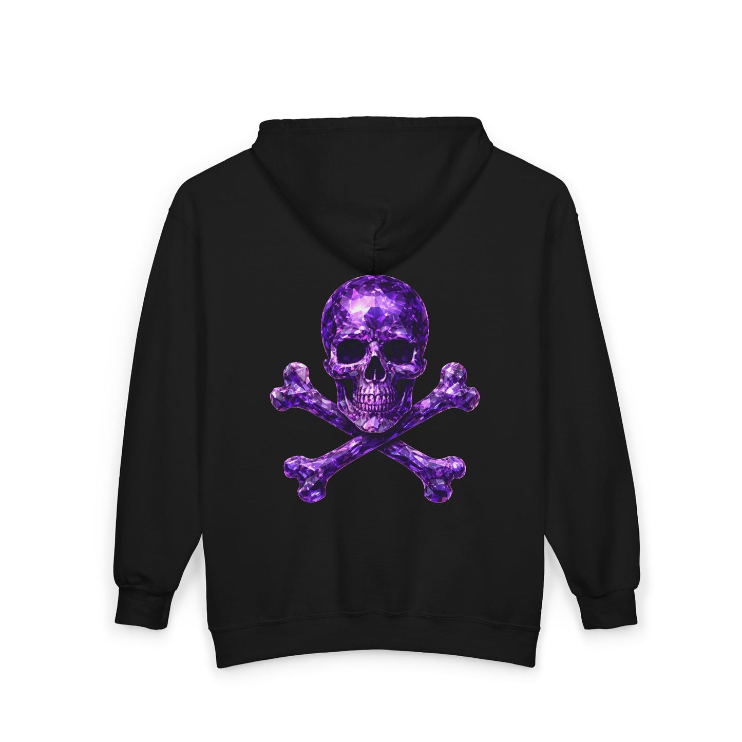 Amethyst Skull & Crossbones Adult Full Zip Sweatshirt - Hooded