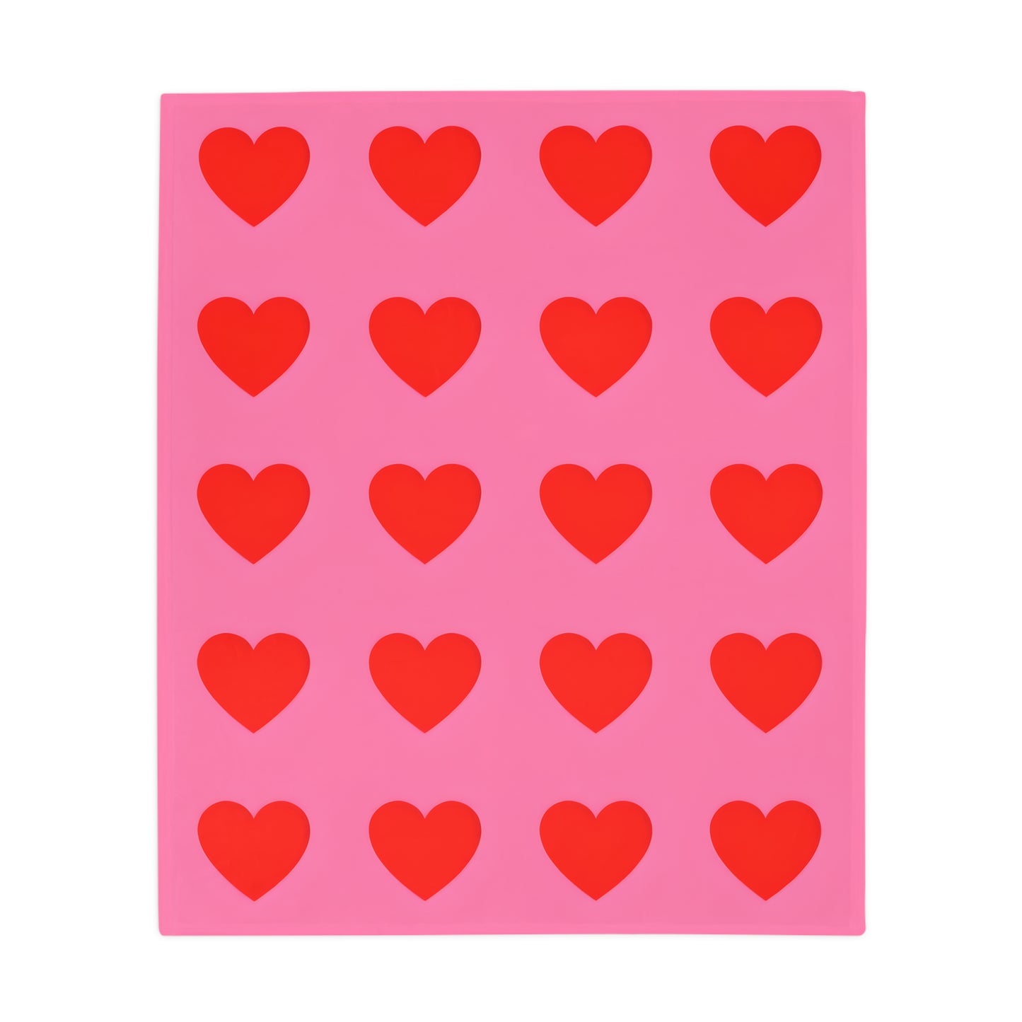 Pia's Pink & Red Heart Plush Fleece Blanket