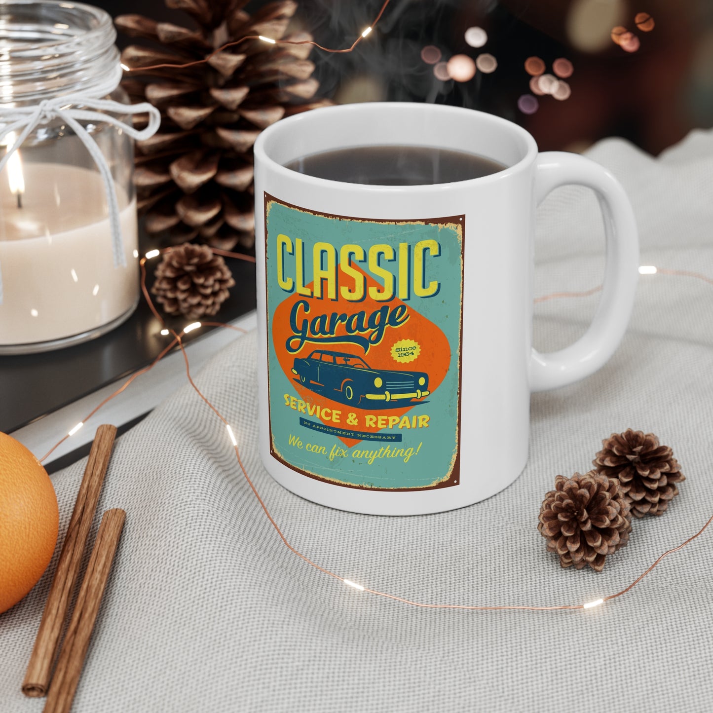 Classic Garage Ceramic Mug, Coffee Cup