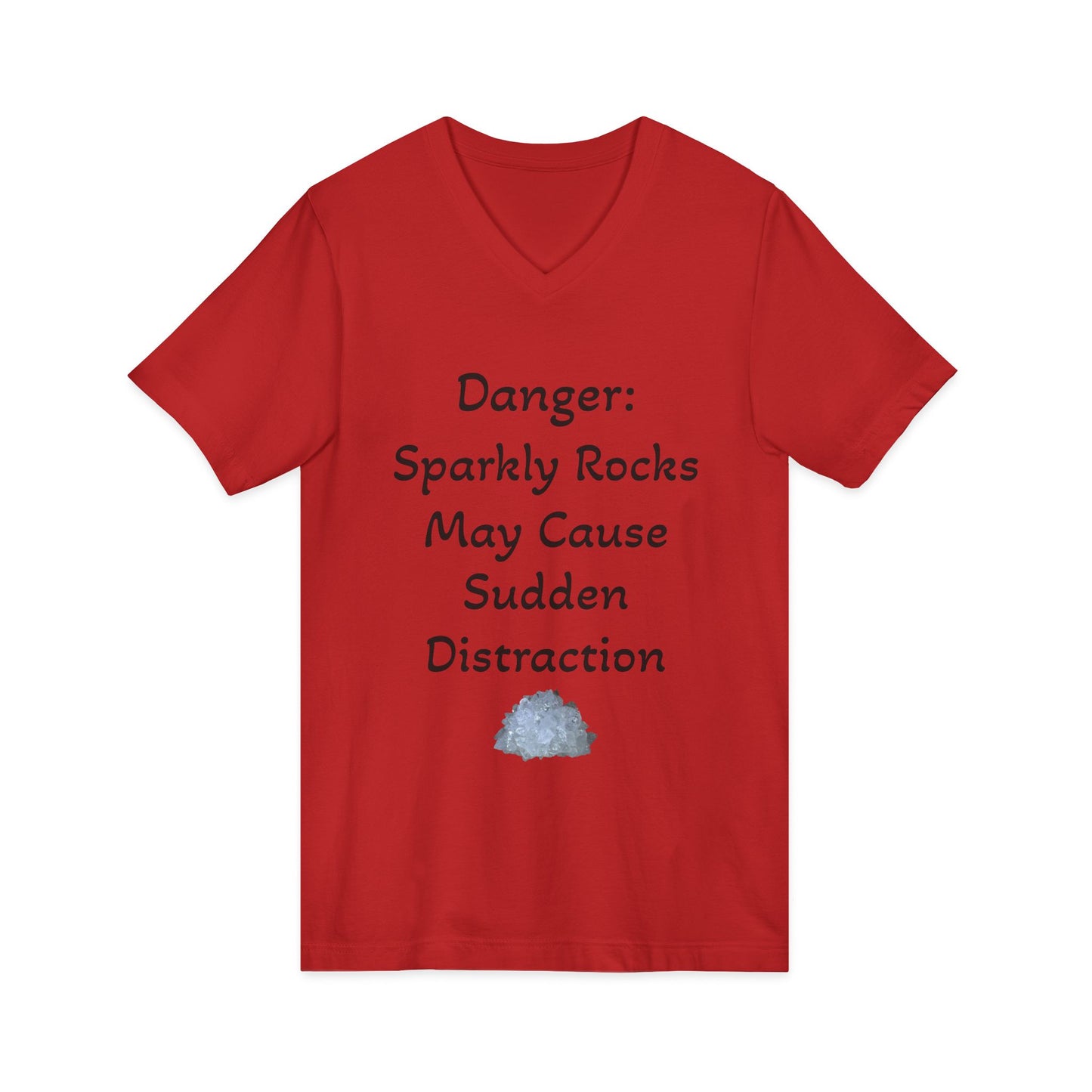 Diana's "Danger: Sparkly Rocks May Cause Sudden Distraction" Women's V-Neck Shirt