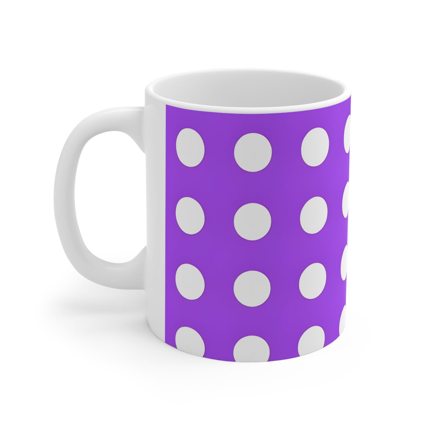 Paul's Purple Polka Dot Ceramic Mug, Coffee Cup