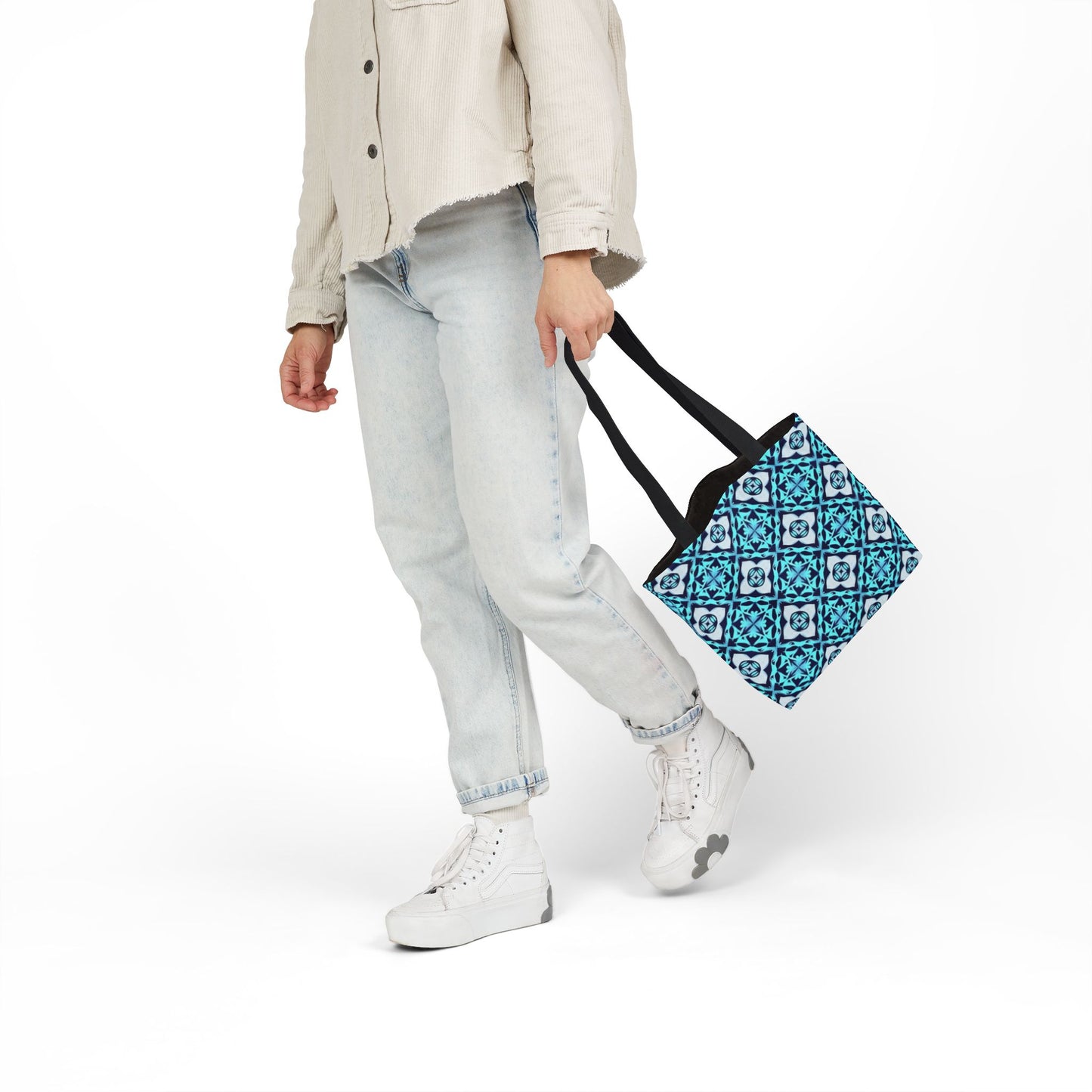 Gaia's Blue Geometric Tote Bag
