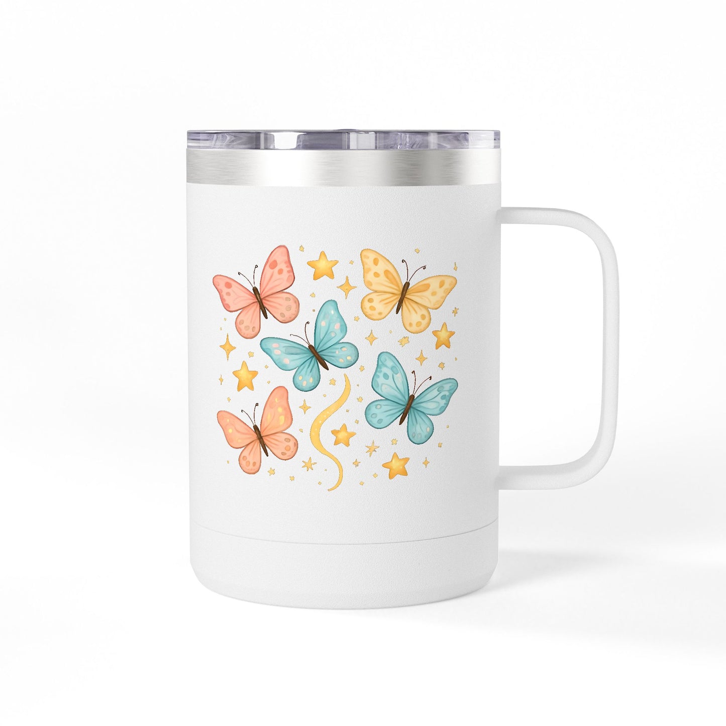 Barb's Butterfly & Stars Coffee Mug Tumbler
