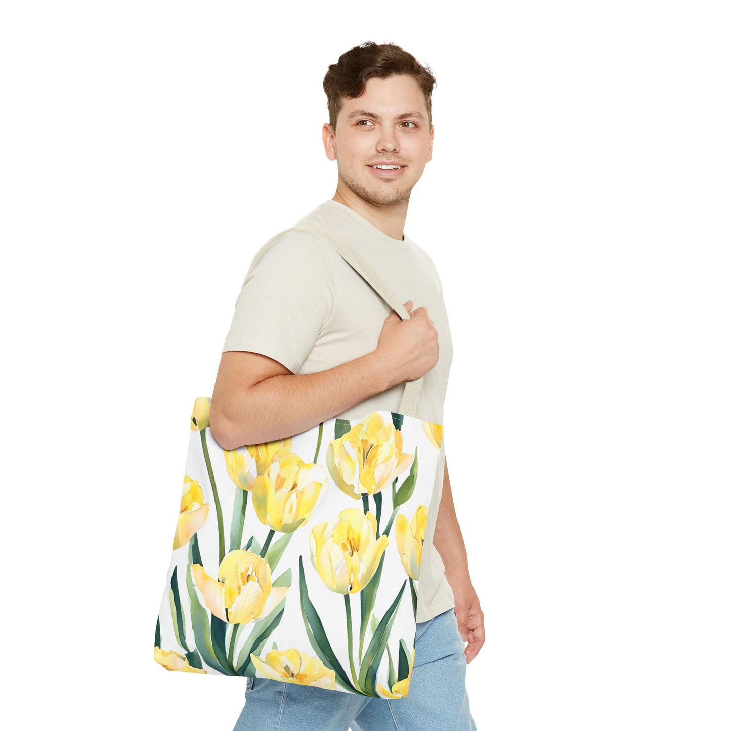 Yetta's Yellow Tulip Floral Tote Bag