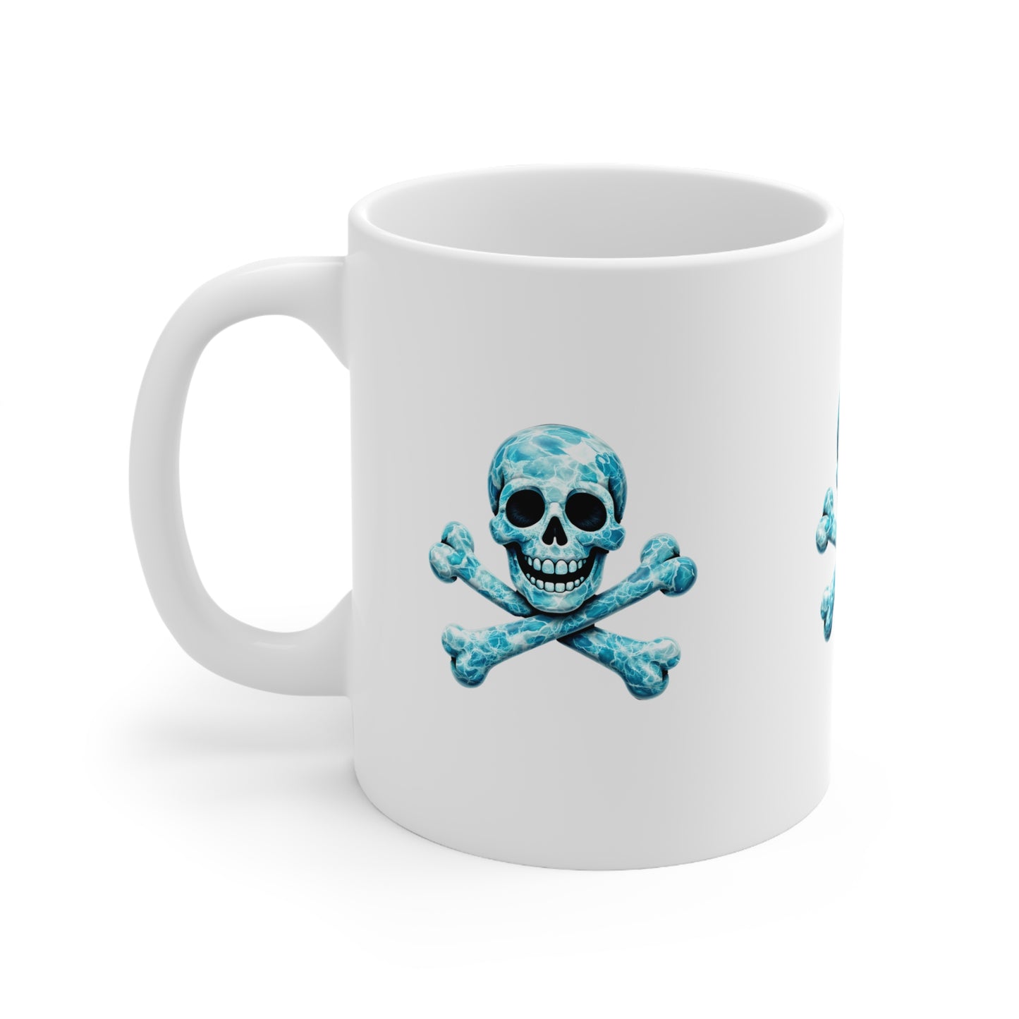 Blue Skull & Crossbones Ceramic Mug, Coffee Cup