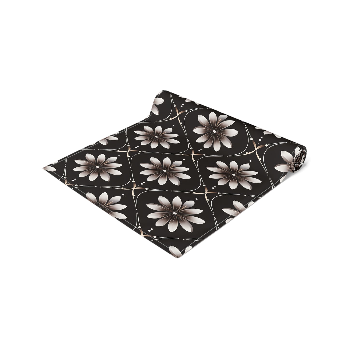 Blinky's Brown Floral Tile Table Runner
