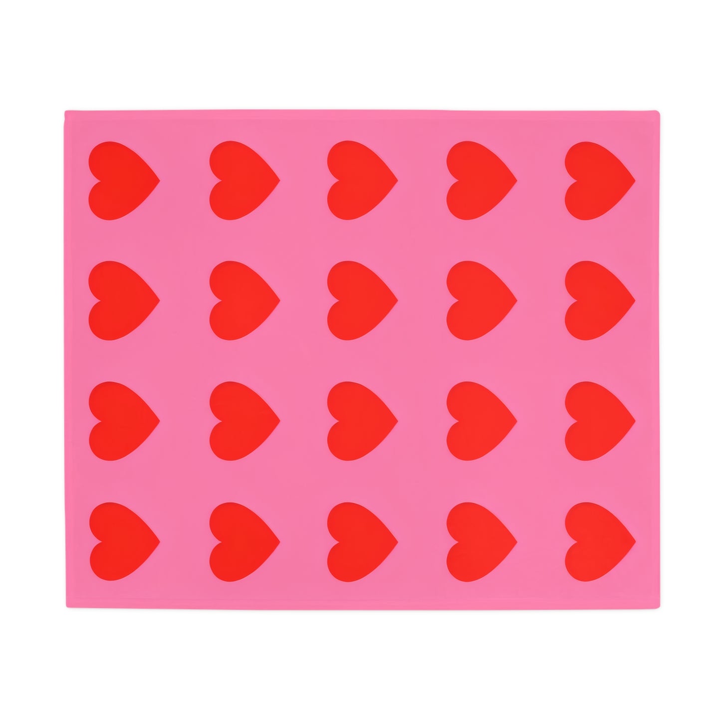 Pia's Pink & Red Heart Plush Fleece Blanket