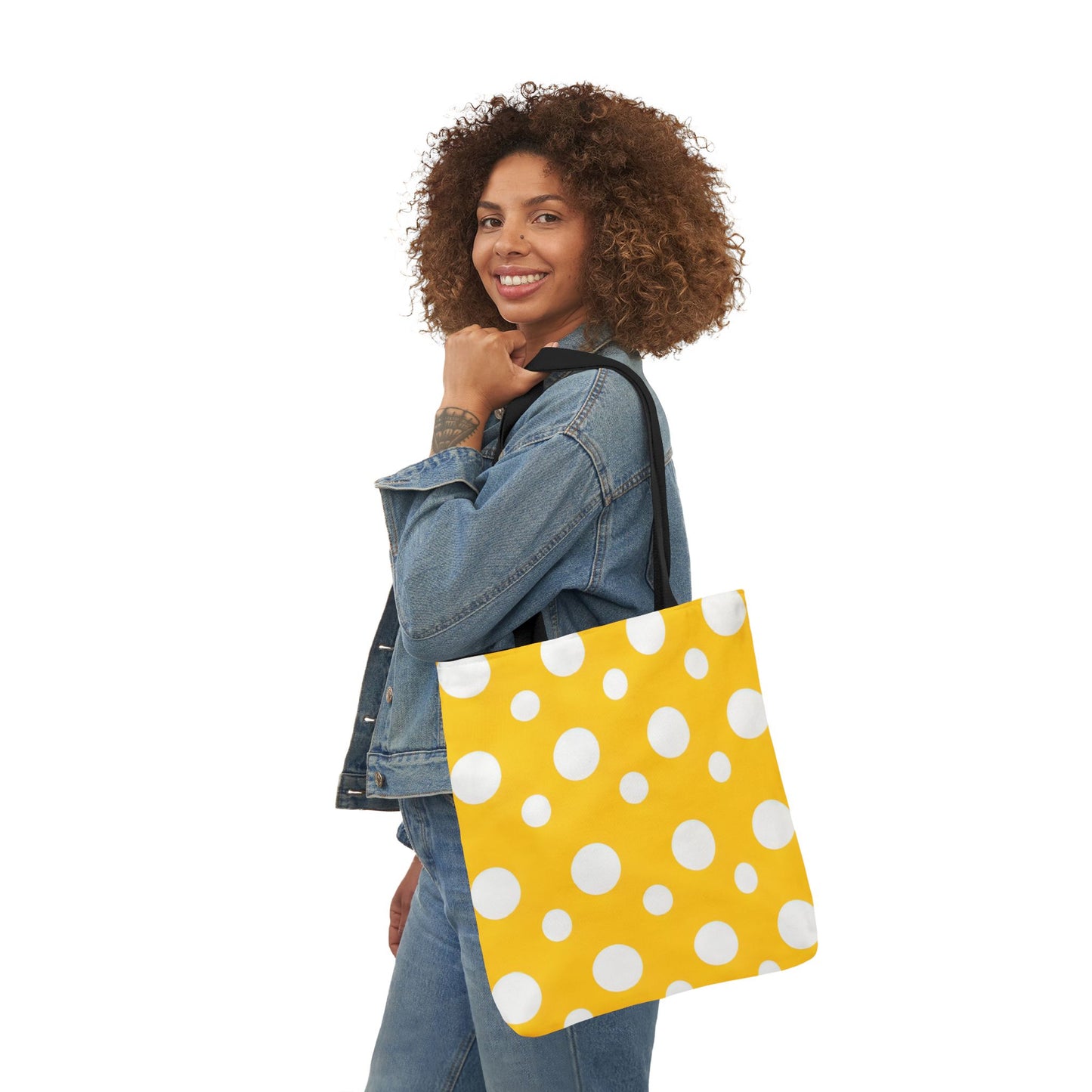 Yuki's Yellow Polka Dot Tote Bag