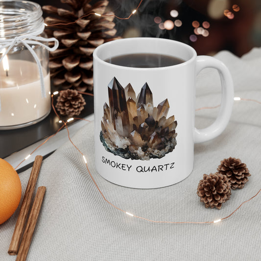 Sal's Smokey Quartz Crystal Collection Ceramic Mug, Coffee Cup