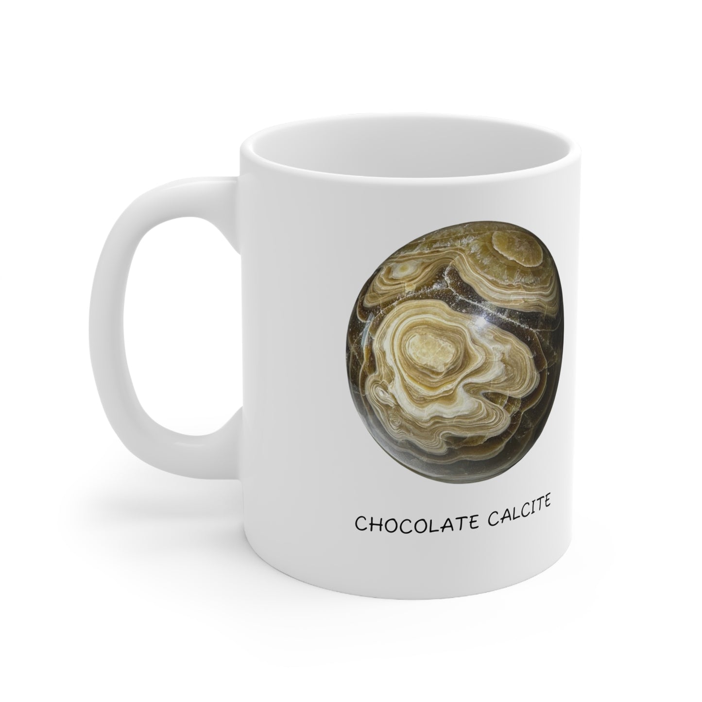 Chocolate Calcite Crystal Collection Ceramic Mug, Coffee Cup