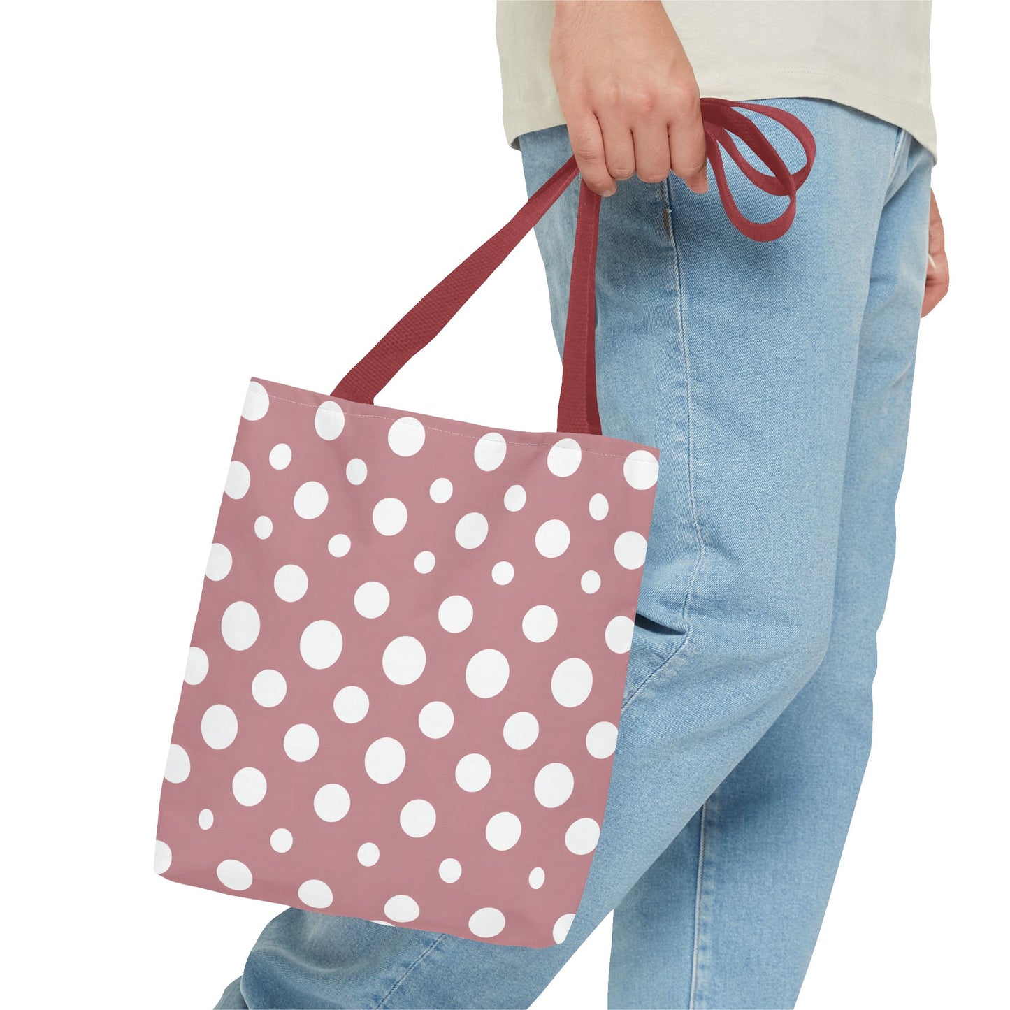 Chic Pink Polka Dot Tote Bag