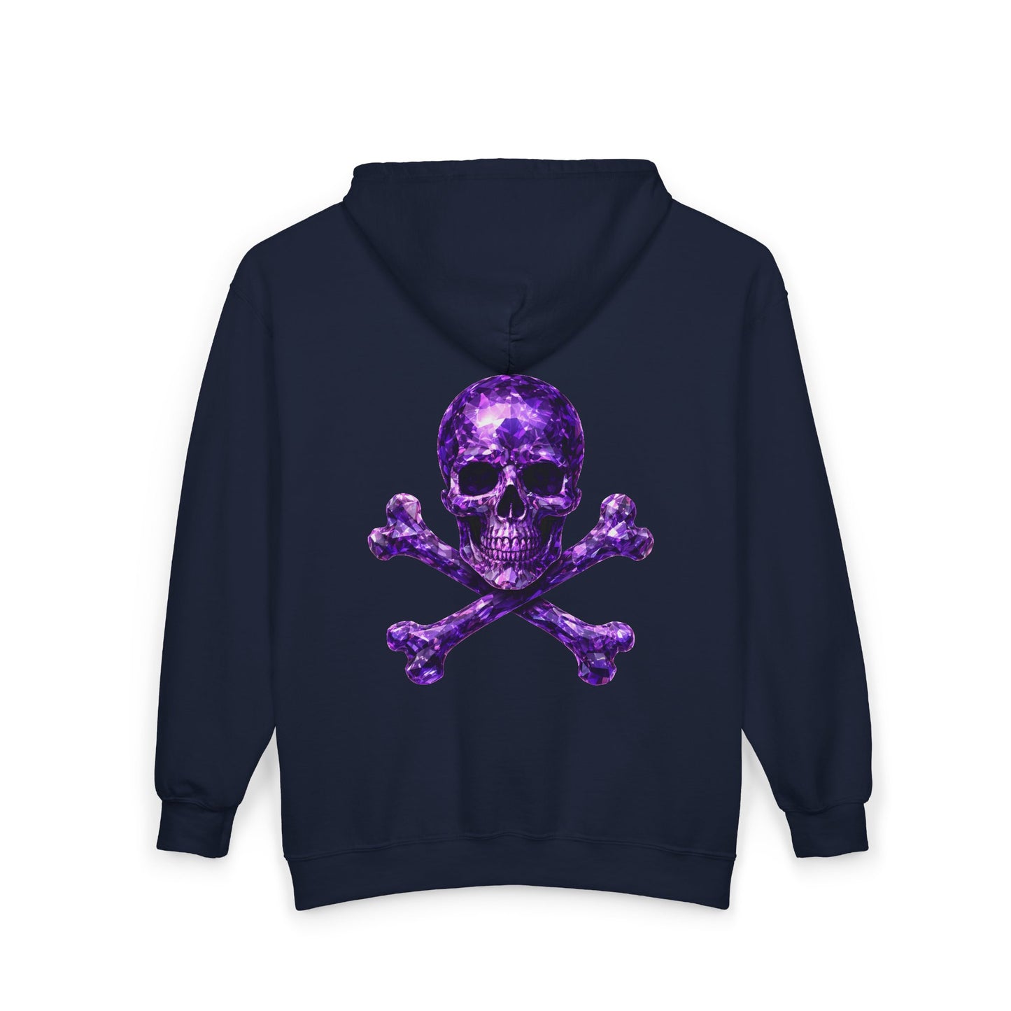 Amethyst Skull & Crossbones Adult Full Zip Sweatshirt - Hooded