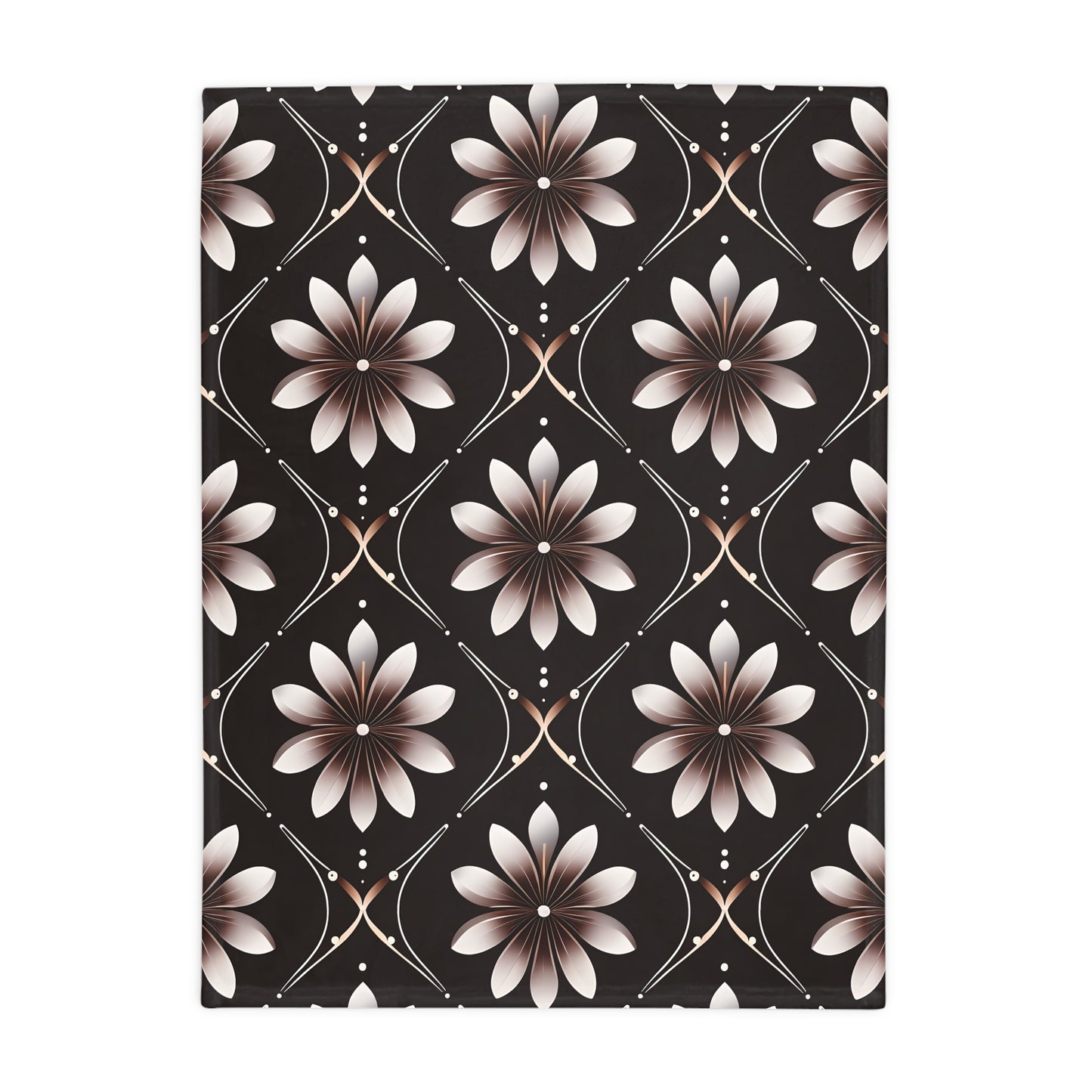 Bonita's Brown Flower Plush Fleece Blanket