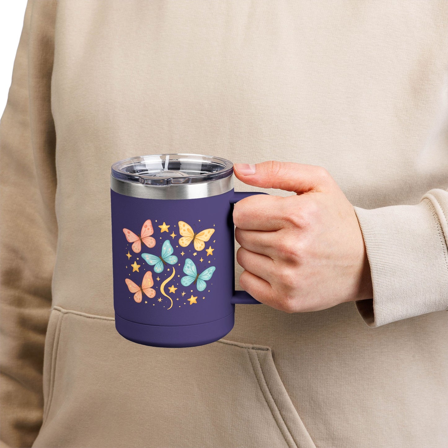 Barb's Butterfly & Stars Coffee Mug Tumbler
