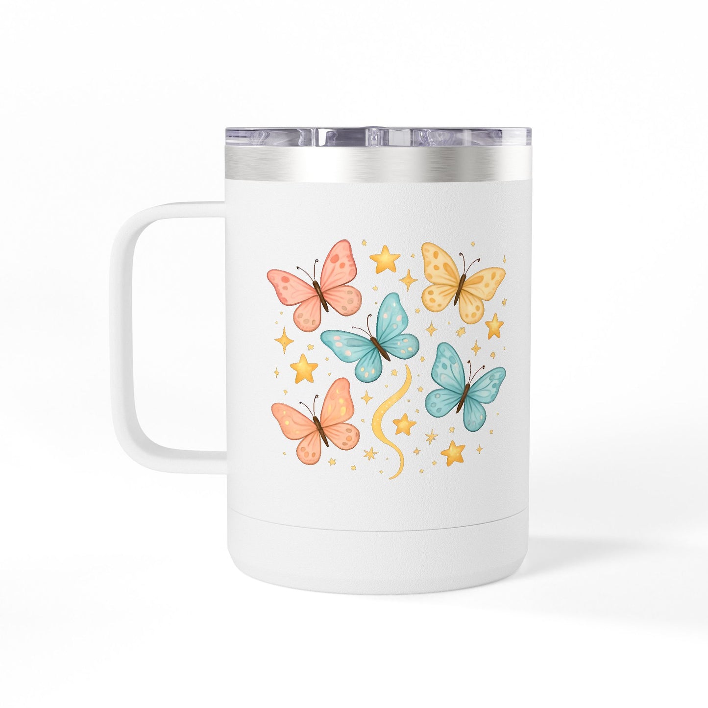 Barb's Butterfly & Stars Coffee Mug Tumbler