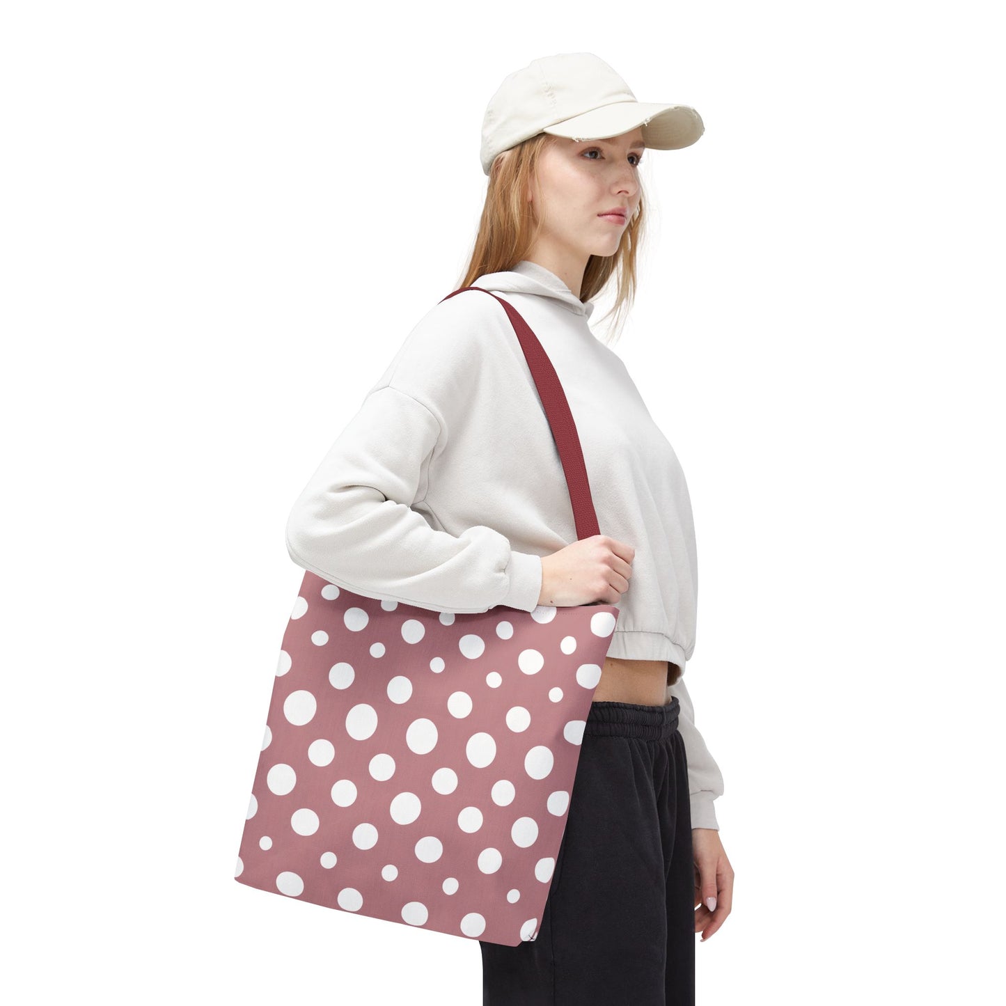 Chic Pink Polka Dot Tote Bag