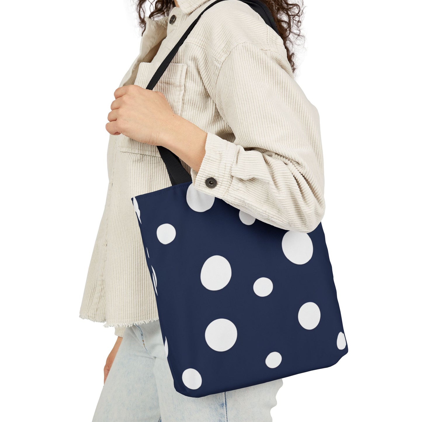 Bonnie's Navy Polka Dot Tote Bag