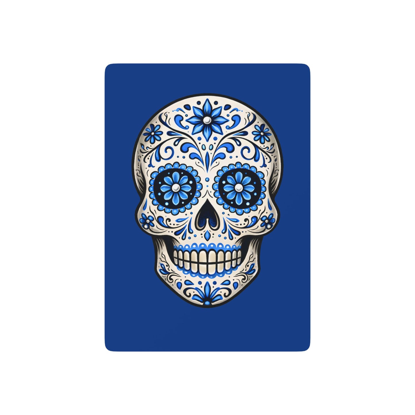 Blue Sugar Skull Playing Cards