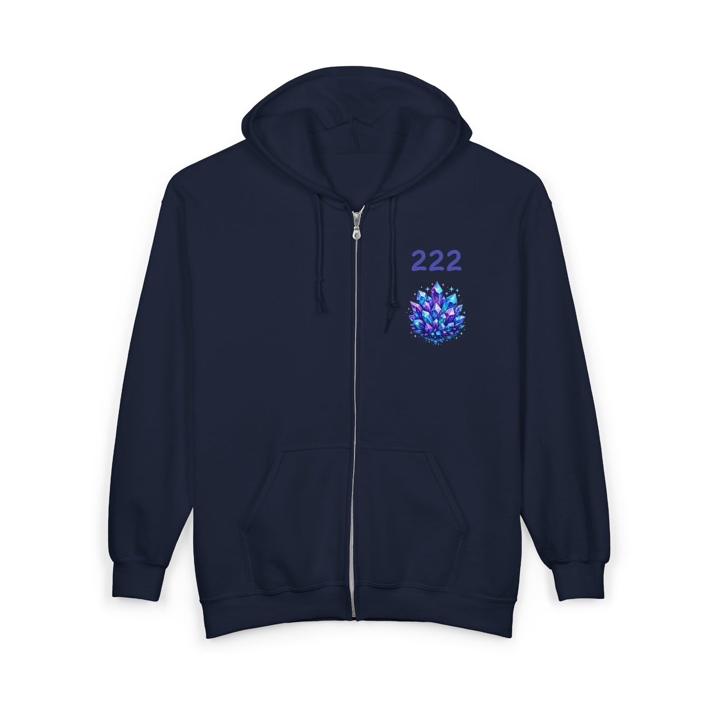 222 Crystal Adult Full Zip Sweatshirt - Hooded