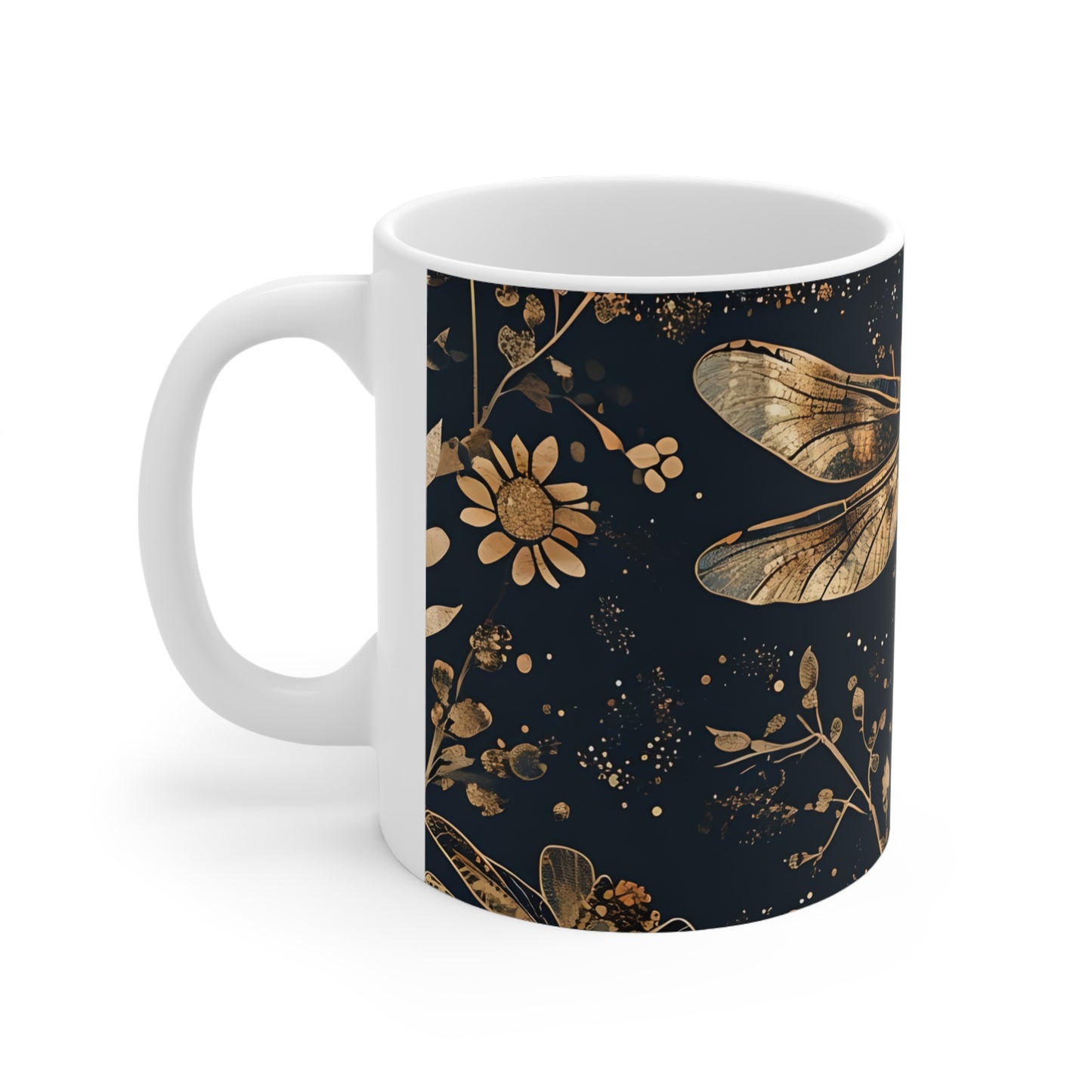 Lily Dragonfly Ceramic Mug, Coffee Cup