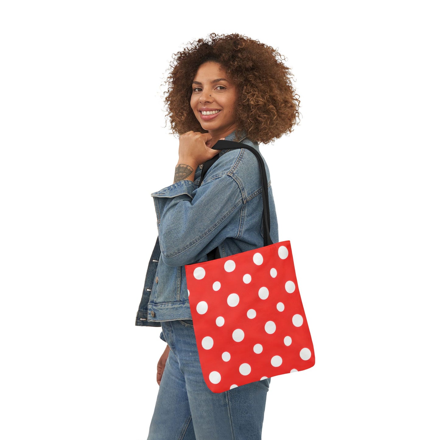 Reba's Red Polka Dot Canvas Tote Bag