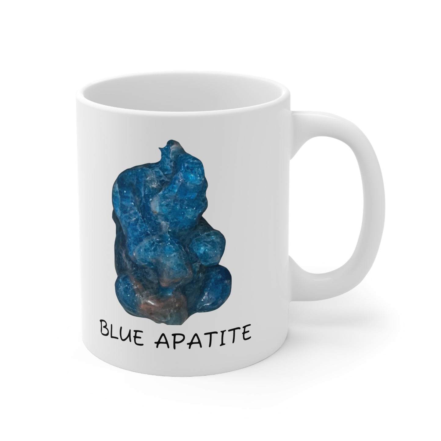 Belle's Blue Apatite Elephant Crystal Collection Ceramic Mug, Coffee Cup