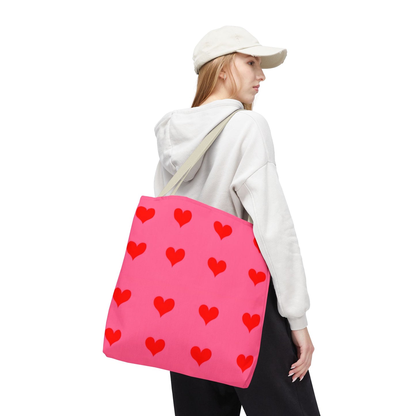 Paisley's Pink & Red Heart Tote Bag