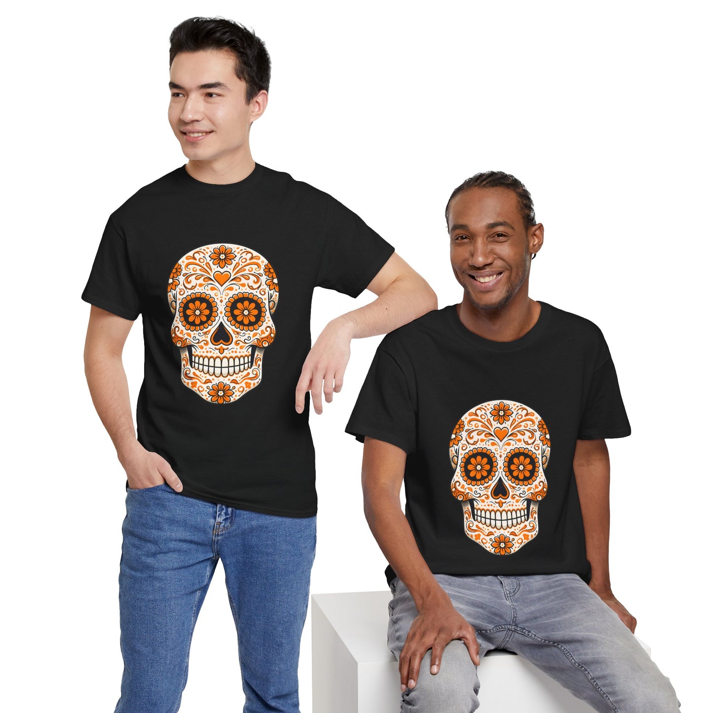 Ophelia's Orange Sugar Skull Adult Shirt