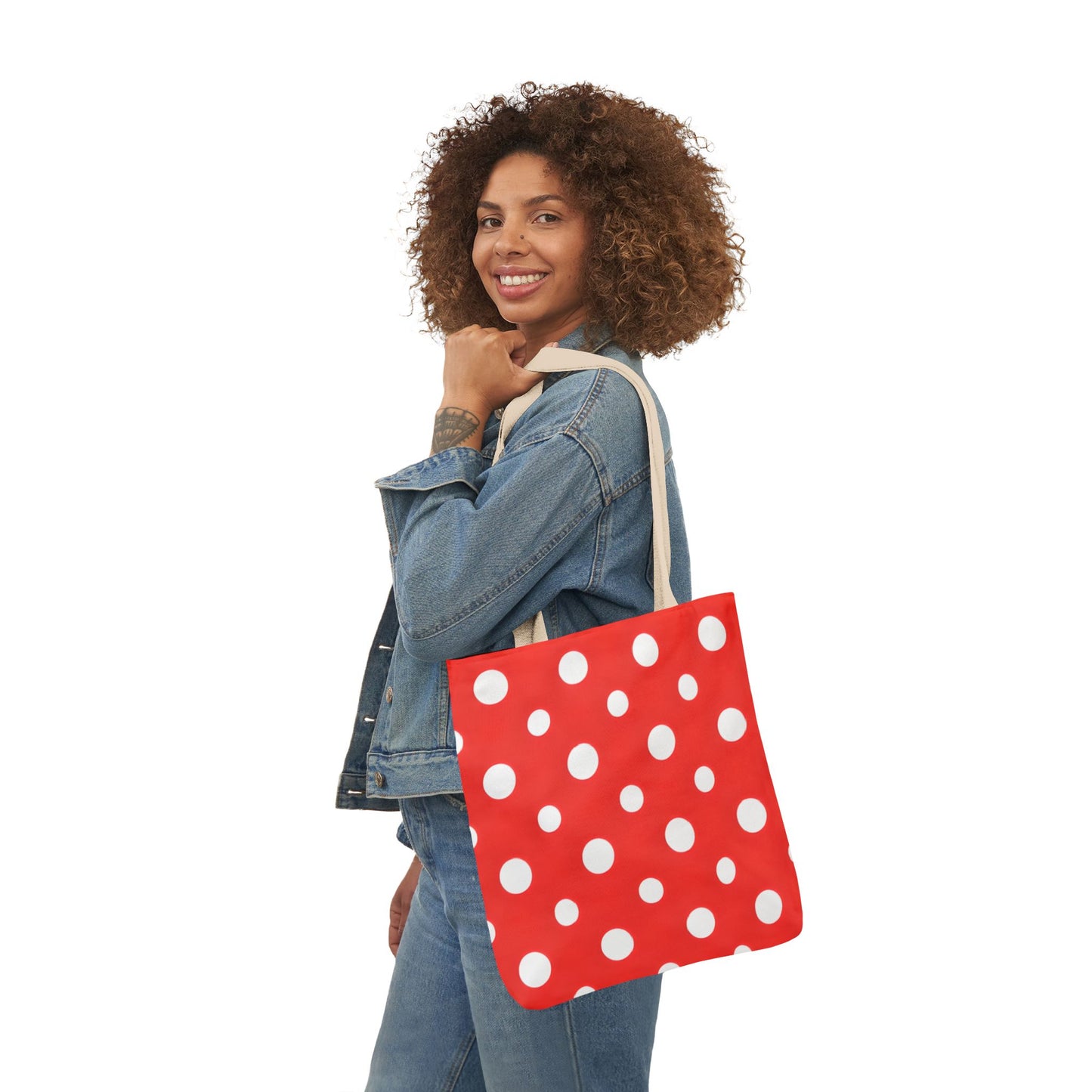 Reba's Red Polka Dot Canvas Tote Bag