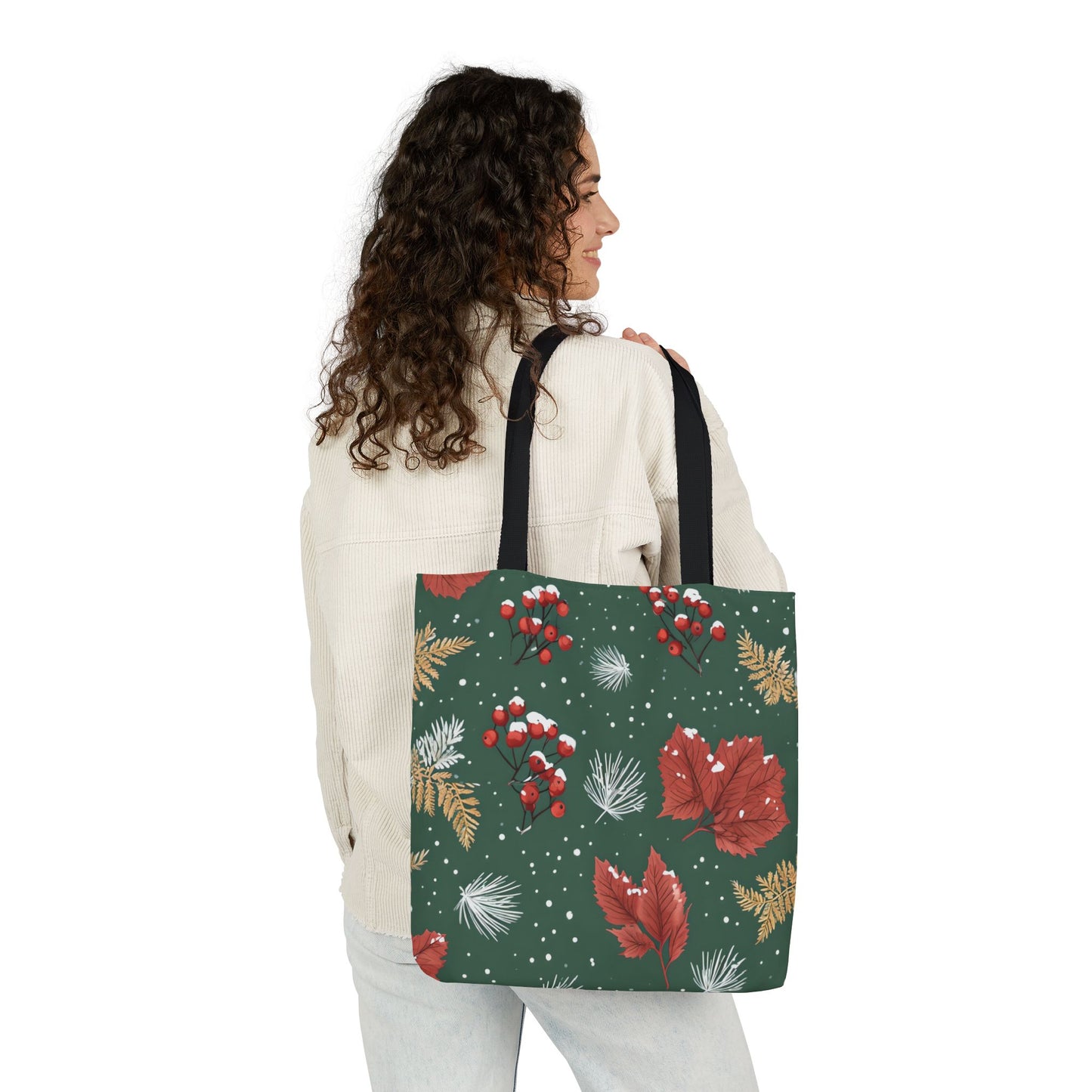 Holly's Holiday Floral Tote Bag