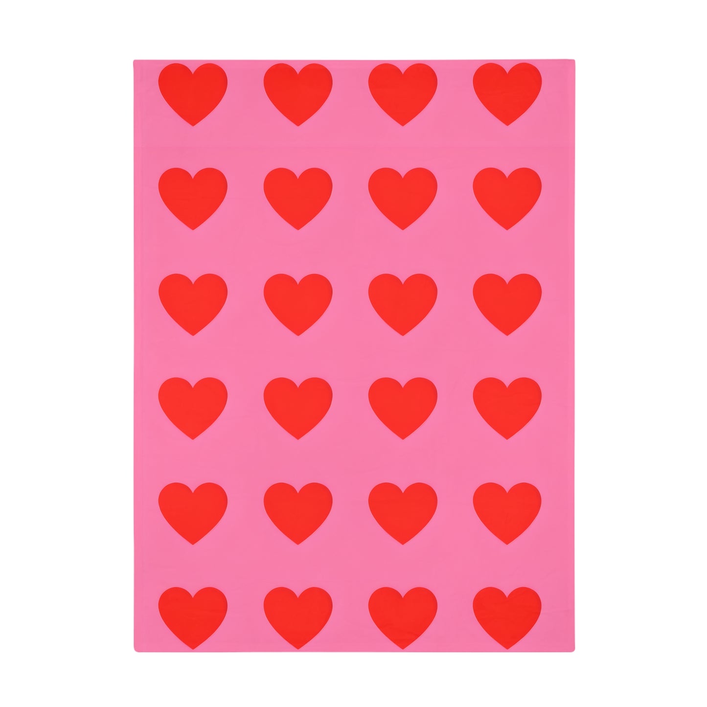 Pia's Pink & Red Heart Plush Fleece Blanket