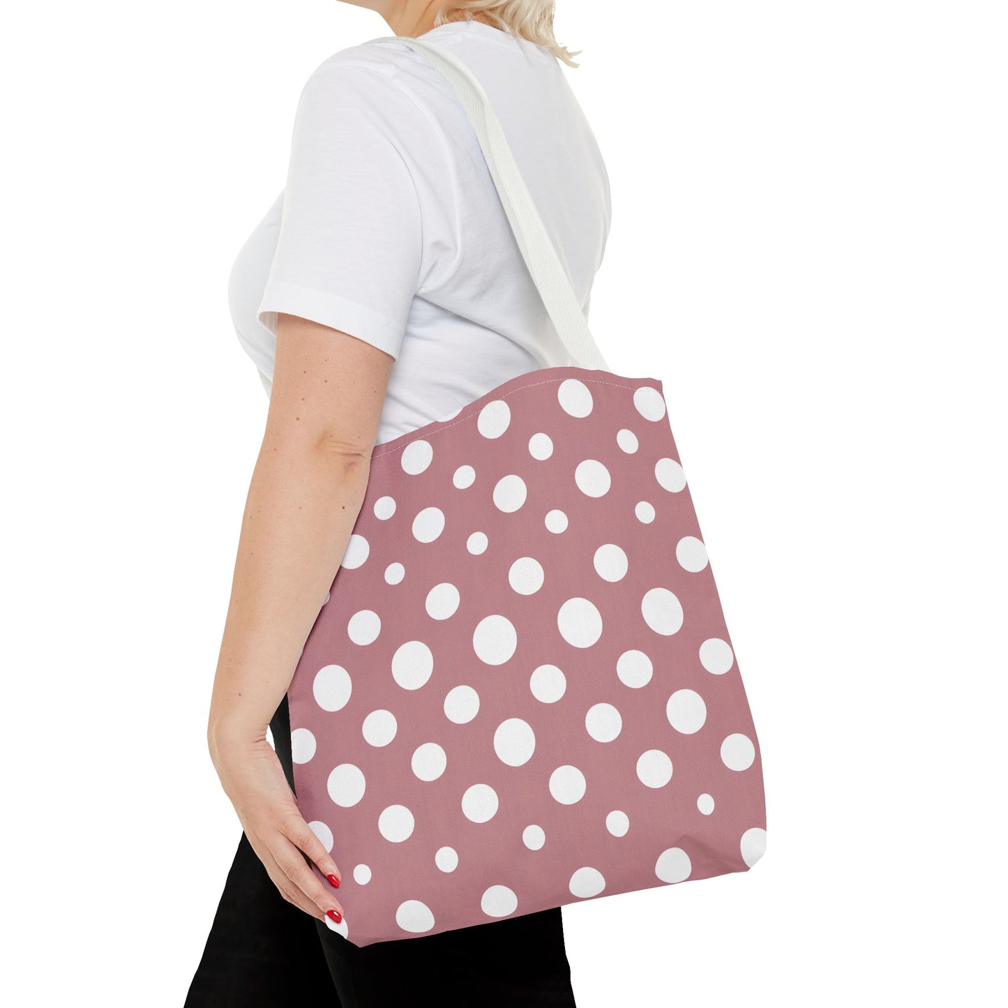 Chic Pink Polka Dot Tote Bag