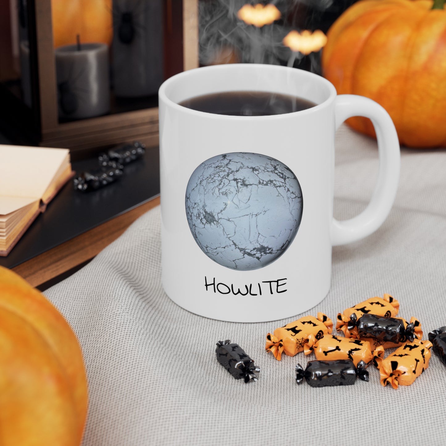 Howlite Crystal Collection Ceramic Mug, Coffee Cup