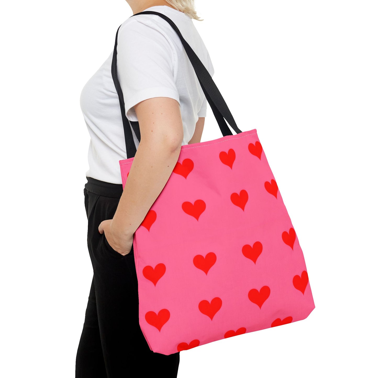 Paisley's Pink & Red Heart Tote Bag