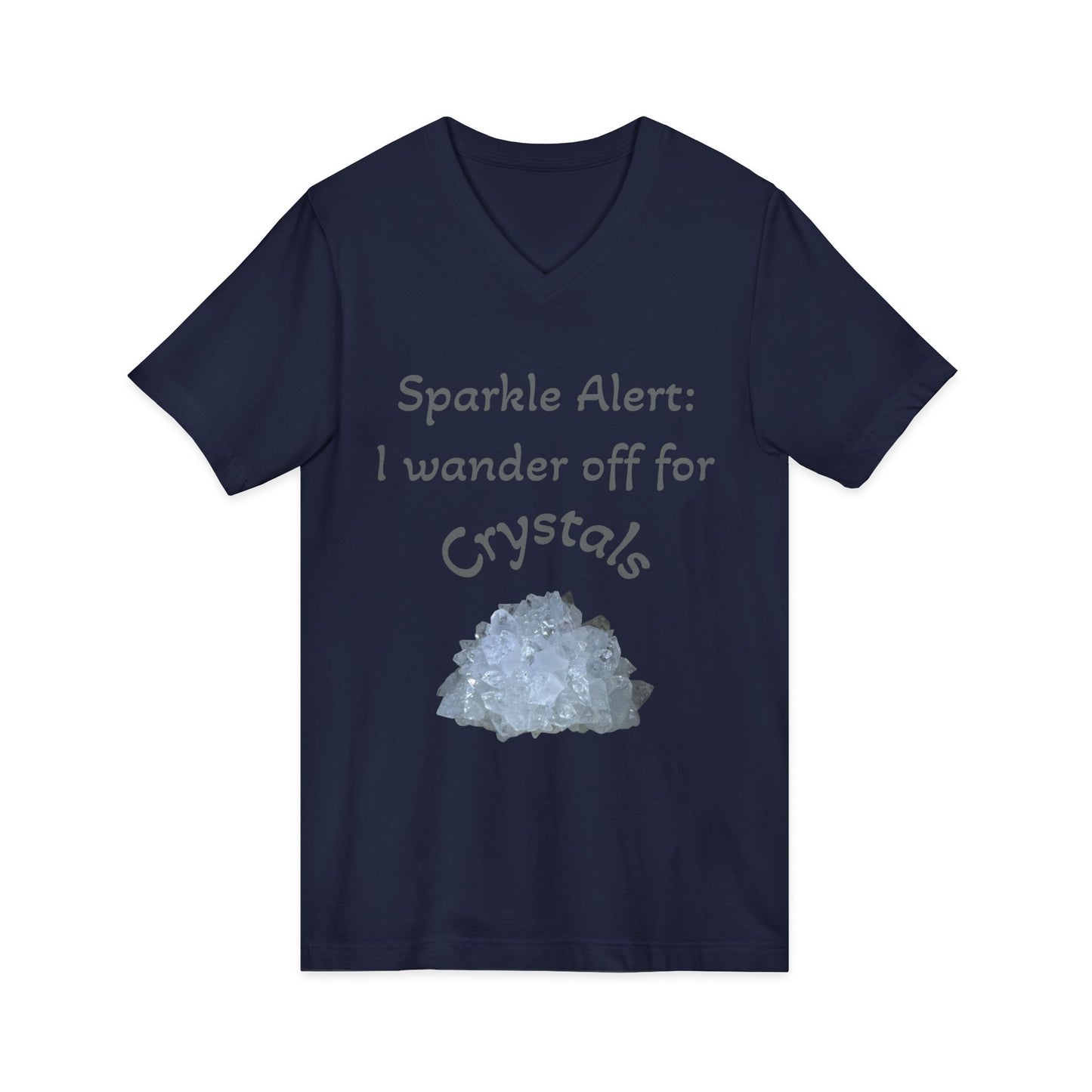 Suzie's "Sparkle Alert: I wander off for Crystals' Women's V-Neck Adult Shirt