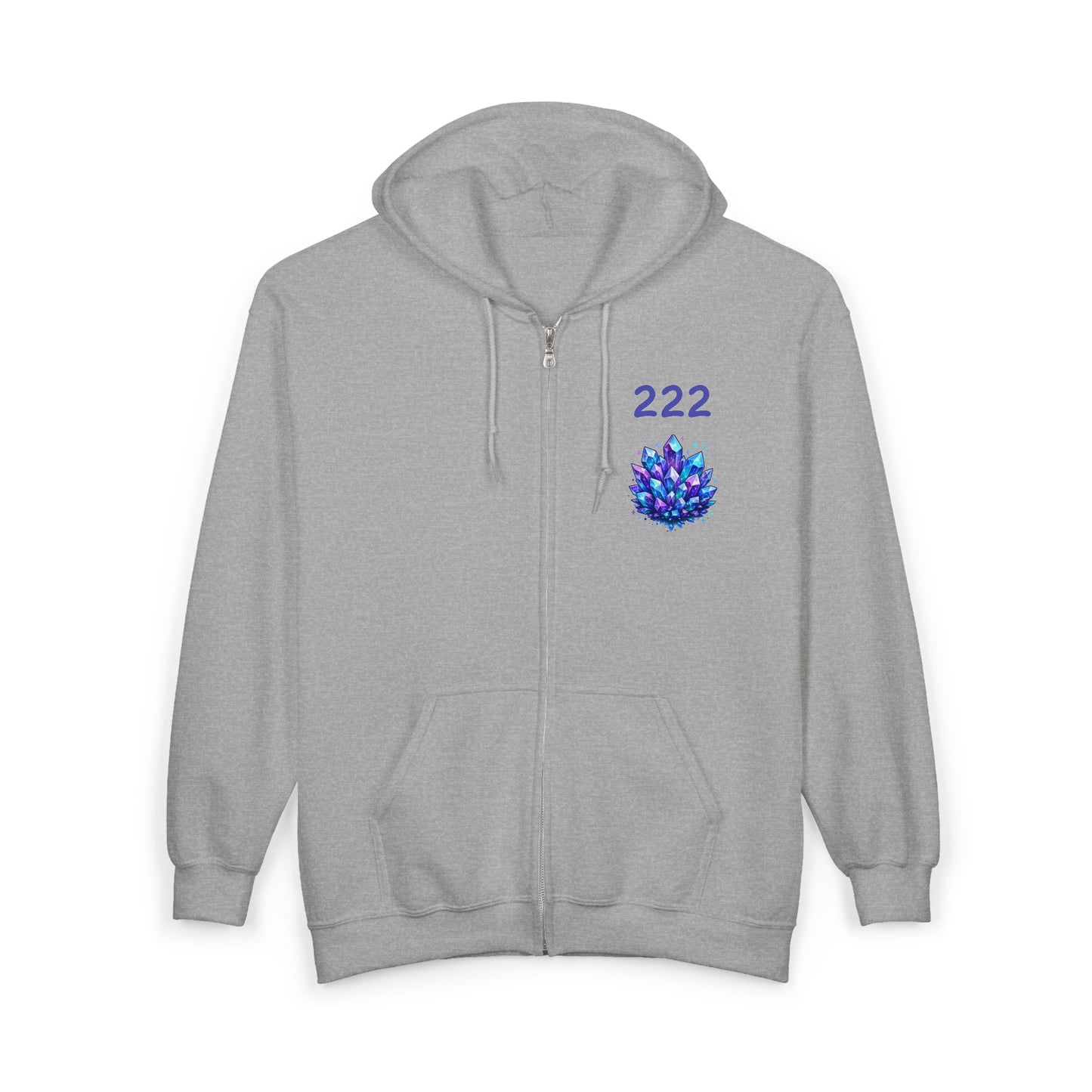 222 Crystal Adult Full Zip Sweatshirt - Hooded